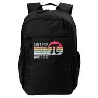 Can't Stop Pi Won't Stop Pi Day Math Vintage Retro Daily Commute Backpack