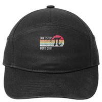 Can't Stop Pi Won't Stop Pi Day Math Vintage Retro 7-Panel Snapback Hat