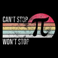 Can't Stop Pi Won't Stop Pi Day Math Vintage Retro 16 in Basic Backpack