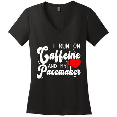 Cardiac Surgery & Pacemaker Open Heart Surgery Women's V-Neck T-Shirt
