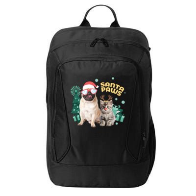 Christmas Santa Paws Gift City Backpack