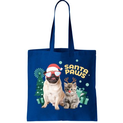 Christmas Santa Paws Gift Tote Bag