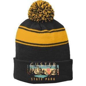 Custer State Park Stripe Pom Pom Beanie