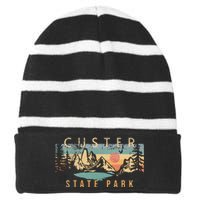 Custer State Park Striped Beanie with Solid Band