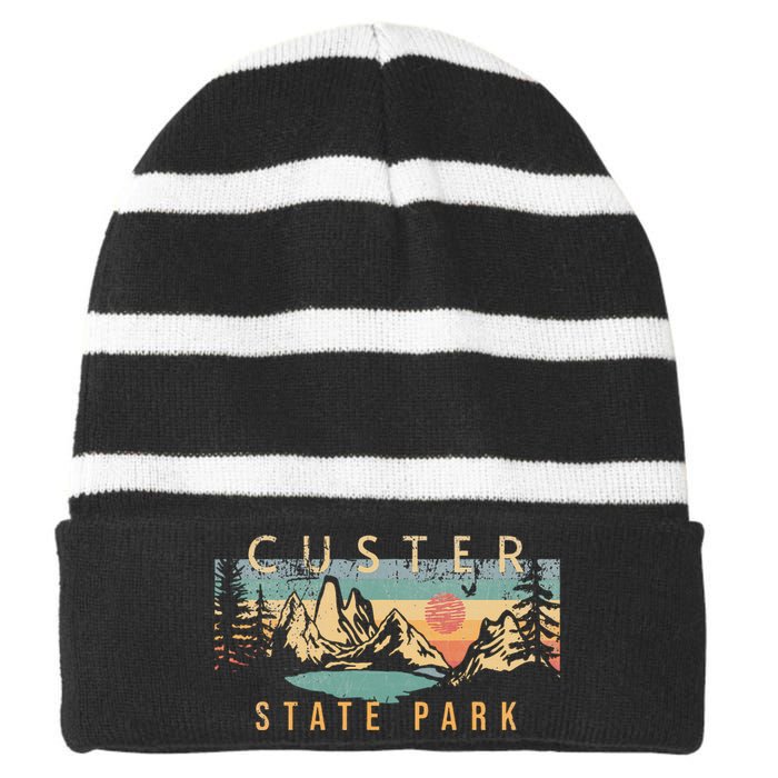 Custer State Park Striped Beanie with Solid Band