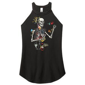 Cool Skeleton Plant Nature Flower Halloween Women’s Perfect Tri Rocker Tank