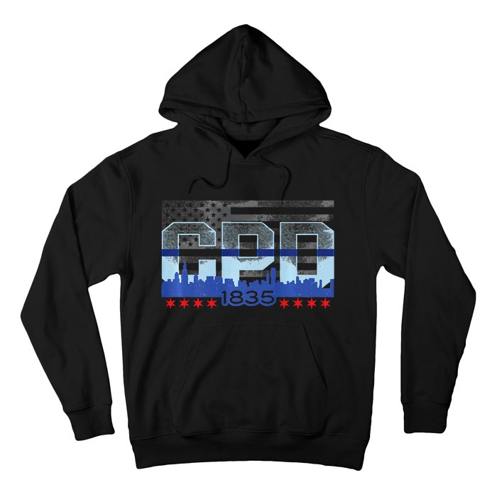 Chicago Skyline Police Vintage Cpd Hoodie