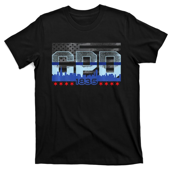 Chicago Skyline Police Vintage Cpd T-Shirt