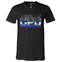 Chicago Skyline Police Vintage Cpd V-Neck T-Shirt