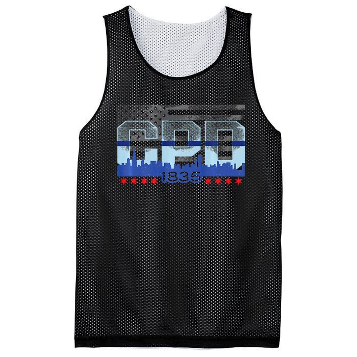 Chicago Skyline Police Vintage Cpd Mesh Reversible Basketball Jersey Tank