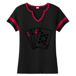 Cool Style Playing Cards Ladies Halftime Notch Neck Tee