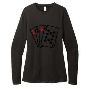 Cool Style Playing Cards Womens CVC Long Sleeve Shirt