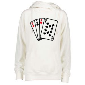 Cool Style Playing Cards Womens Funnel Neck Pullover Hood