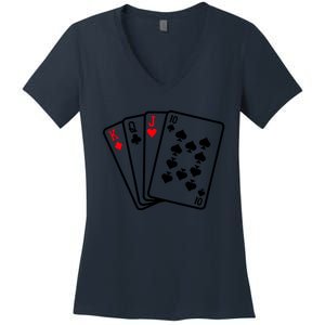 Cool Style Playing Cards Women's V-Neck T-Shirt