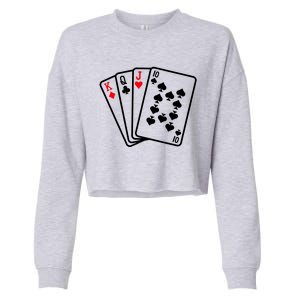 Cool Style Playing Cards Cropped Pullover Crew