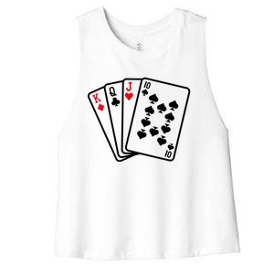 Cool Style Playing Cards Women's Racerback Cropped Tank