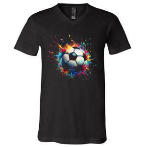 Cool Soccer Player Sport V-Neck T-Shirt