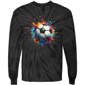 Cool Soccer Player Sport Tie-Dye Long Sleeve Shirt