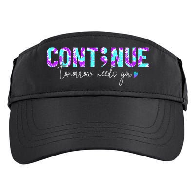 Continue Suicide Prevention Awareness Tie Dye Semicolon Adult Drive Performance Visor