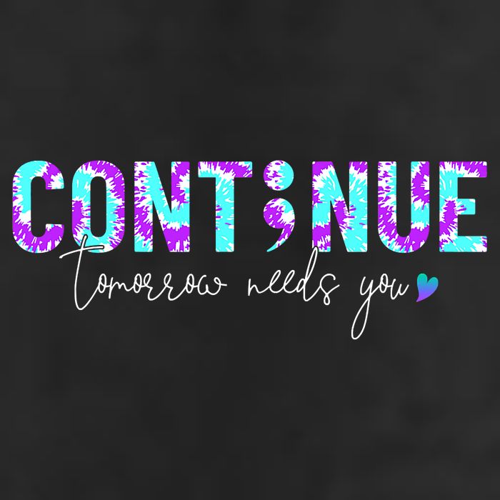 Continue Suicide Prevention Awareness Tie Dye Semicolon Adult Drive Performance Visor