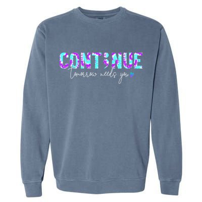 Continue Suicide Prevention Awareness Tie Dye Semicolon Garment-Dyed Sweatshirt