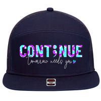 Continue Suicide Prevention Awareness Tie Dye Semicolon 7 Panel Mesh Trucker Snapback Hat