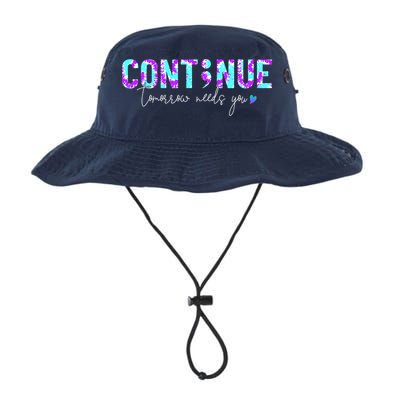 Continue Suicide Prevention Awareness Tie Dye Semicolon Bucket Hat