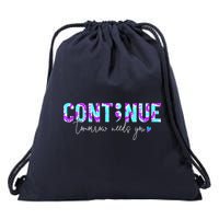 Continue Suicide Prevention Awareness Tie Dye Semicolon Drawstring Bag