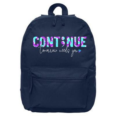 Continue Suicide Prevention Awareness Tie Dye Semicolon 16 in Basic Backpack