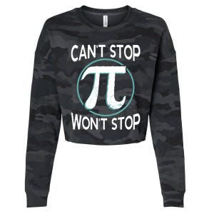 Can't Stop Pi Won't Stop Math Pi Day Meaningful Gift Cropped Pullover Crew