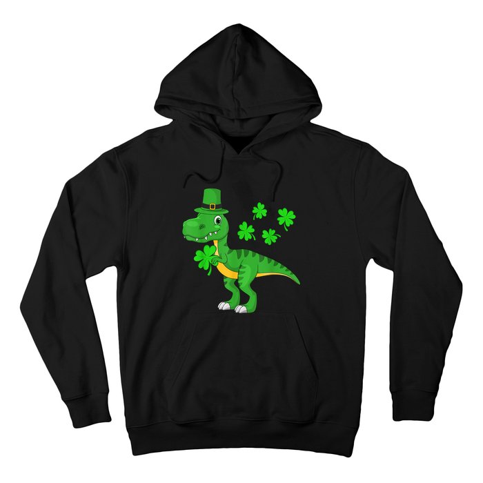 Cute St Patricks Day Dinosaur Shamrock Leprechaun Hat Hoodie