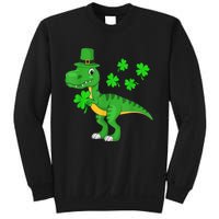 Cute St Patricks Day Dinosaur Shamrock Leprechaun Hat Sweatshirt