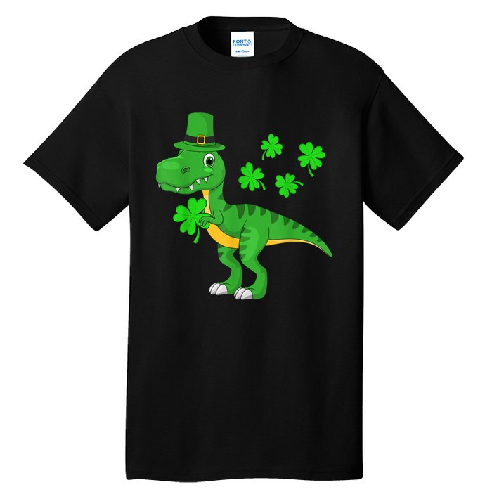 Cute St Patricks Day Dinosaur Shamrock Leprechaun Hat Tall T-Shirt