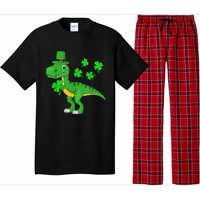 Cute St Patricks Day Dinosaur Shamrock Leprechaun Hat Pajama Set