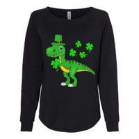 Cute St Patricks Day Dinosaur Shamrock Leprechaun Hat Womens California Wash Sweatshirt