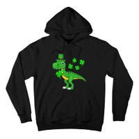 Cute St Patricks Day Dinosaur Shamrock Leprechaun Hat Tall Hoodie