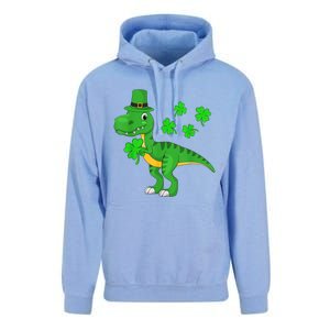 Cute St Patricks Day Dinosaur Shamrock Leprechaun Hat Unisex Surf Hoodie