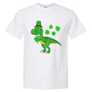 Cute St Patricks Day Dinosaur Shamrock Leprechaun Hat Garment-Dyed Heavyweight T-Shirt