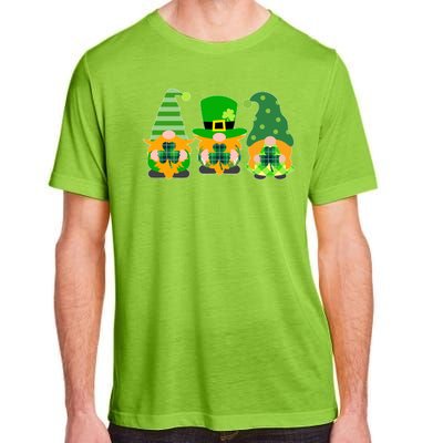 Cute St Patrick's Day Shamrock Gnomes Multi Patterns Adult ChromaSoft Performance T-Shirt