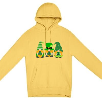 Cute St Patrick's Day Shamrock Gnomes Multi Patterns Premium Pullover Hoodie