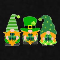 Cute St Patrick's Day Shamrock Gnomes Multi Patterns Ladies PosiCharge Tri-Blend Wicking Tank