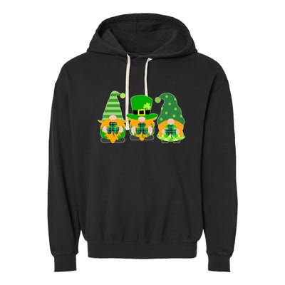 Cute St Patrick's Day Shamrock Gnomes Multi Patterns Garment-Dyed Fleece Hoodie