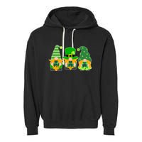 Cute St Patrick's Day Shamrock Gnomes Multi Patterns Garment-Dyed Fleece Hoodie