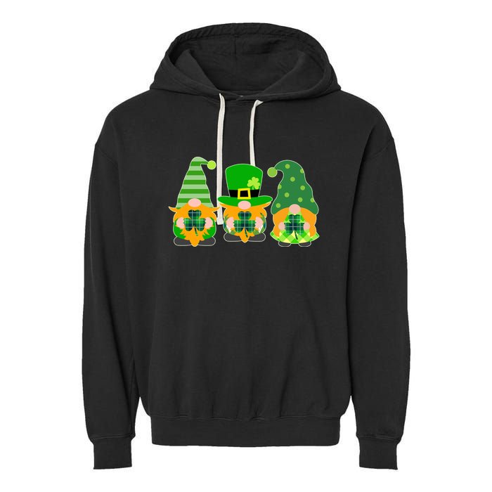 Cute St Patrick's Day Shamrock Gnomes Multi Patterns Garment-Dyed Fleece Hoodie