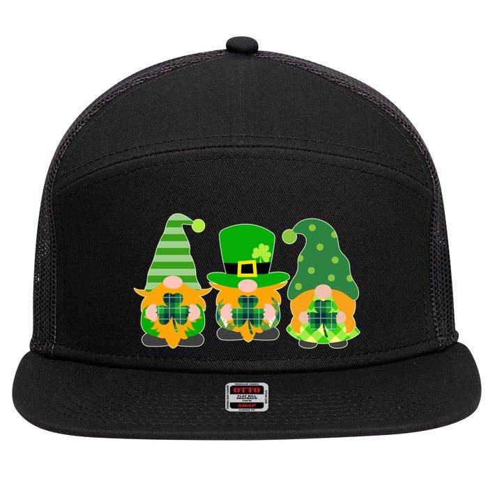 Cute St Patrick's Day Shamrock Gnomes Multi Patterns 7 Panel Mesh Trucker Snapback Hat