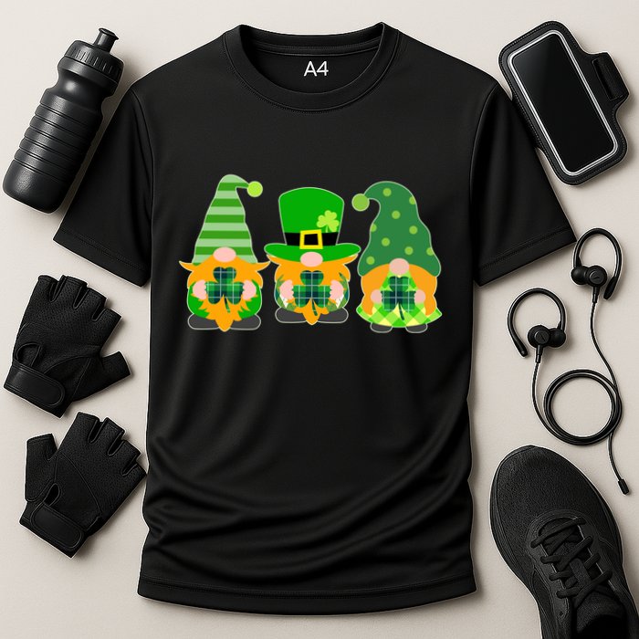 Cute St Patrick's Day Shamrock Gnomes Multi Patterns Performance Shirt