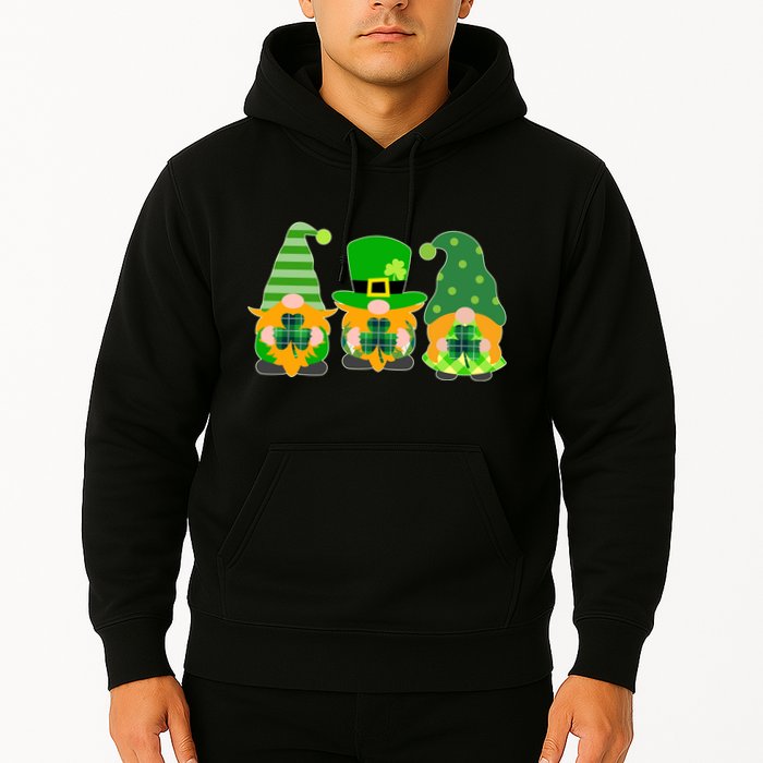 Cute St Patrick's Day Shamrock Gnomes Multi Patterns Hoodie