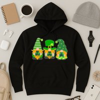 Cute St Patrick's Day Shamrock Gnomes Multi Patterns Hoodie