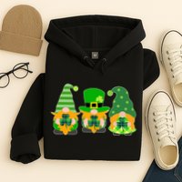 Cute St Patrick's Day Shamrock Gnomes Multi Patterns Hoodie
