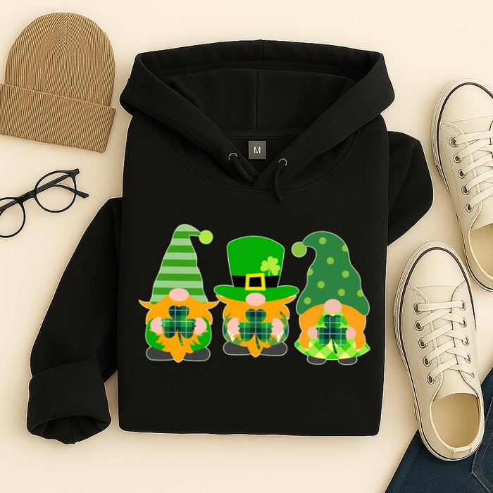 Cute St Patrick's Day Shamrock Gnomes Multi Patterns Hoodie